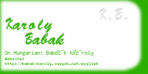 karoly babak business card